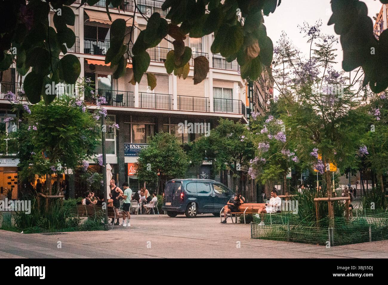 Barcelona Sommerstraßen Stockfoto