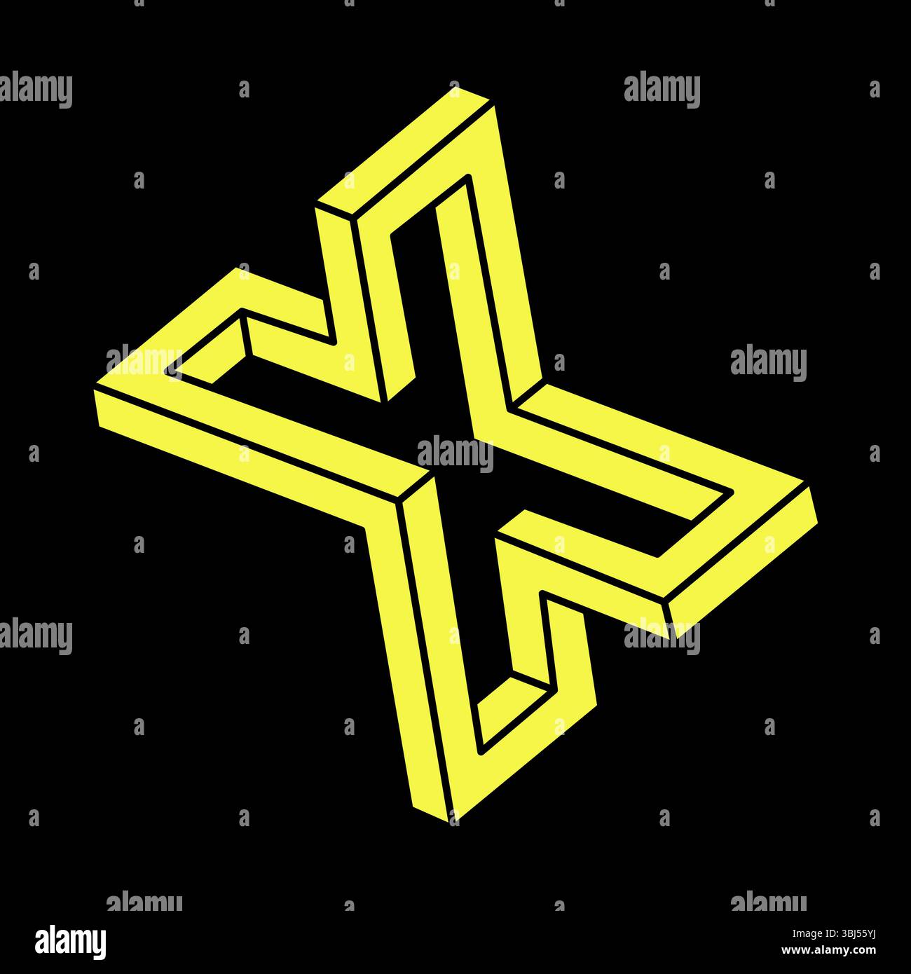 Optisches Illusionsobjekt. Unable Shapes Logo-Design. Optische Kunst. Sakrale Geometriefiguren. Escher-STYLE. Stock Vektor