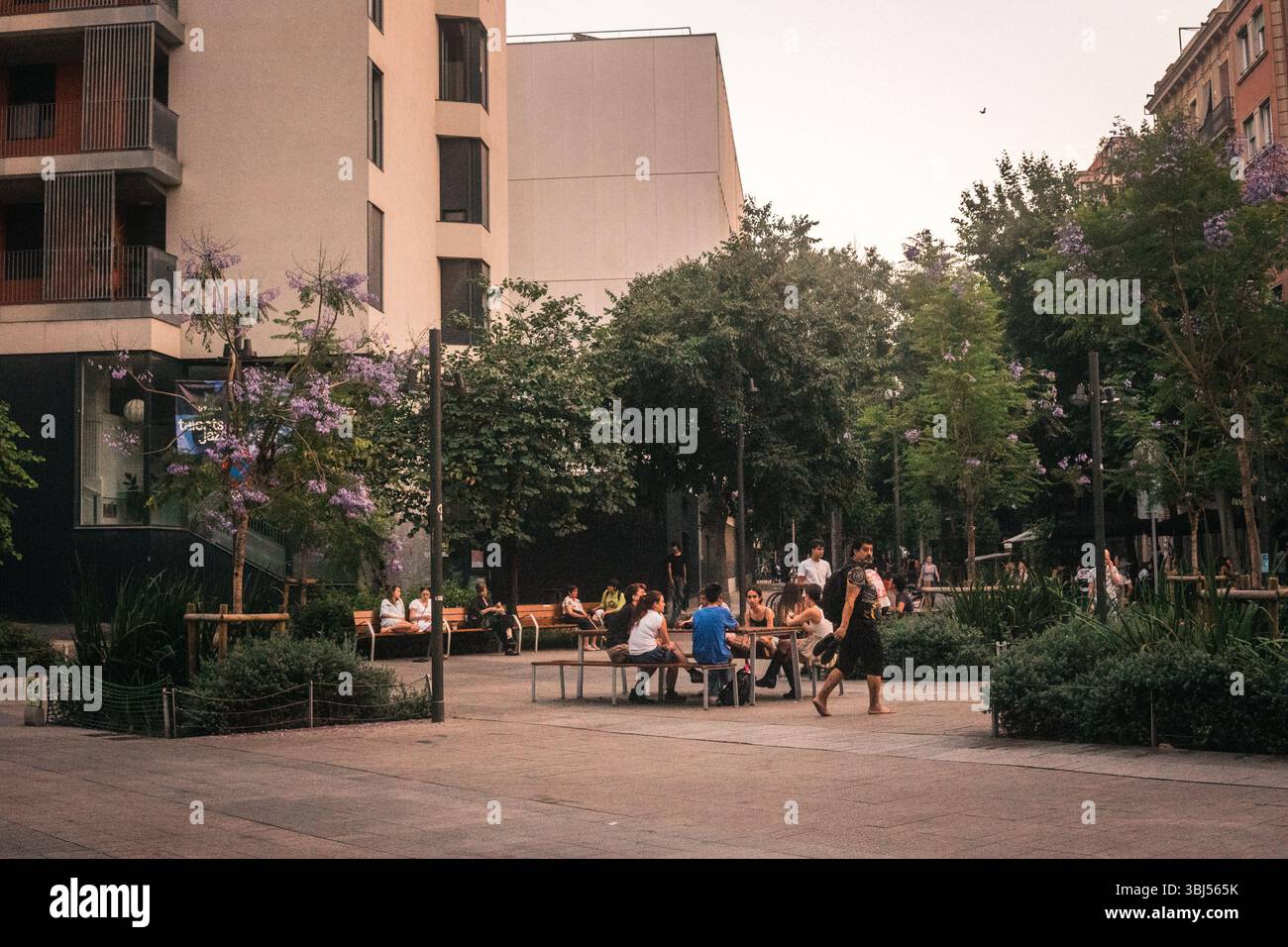 Barcelona Sommerstraßen Stockfoto