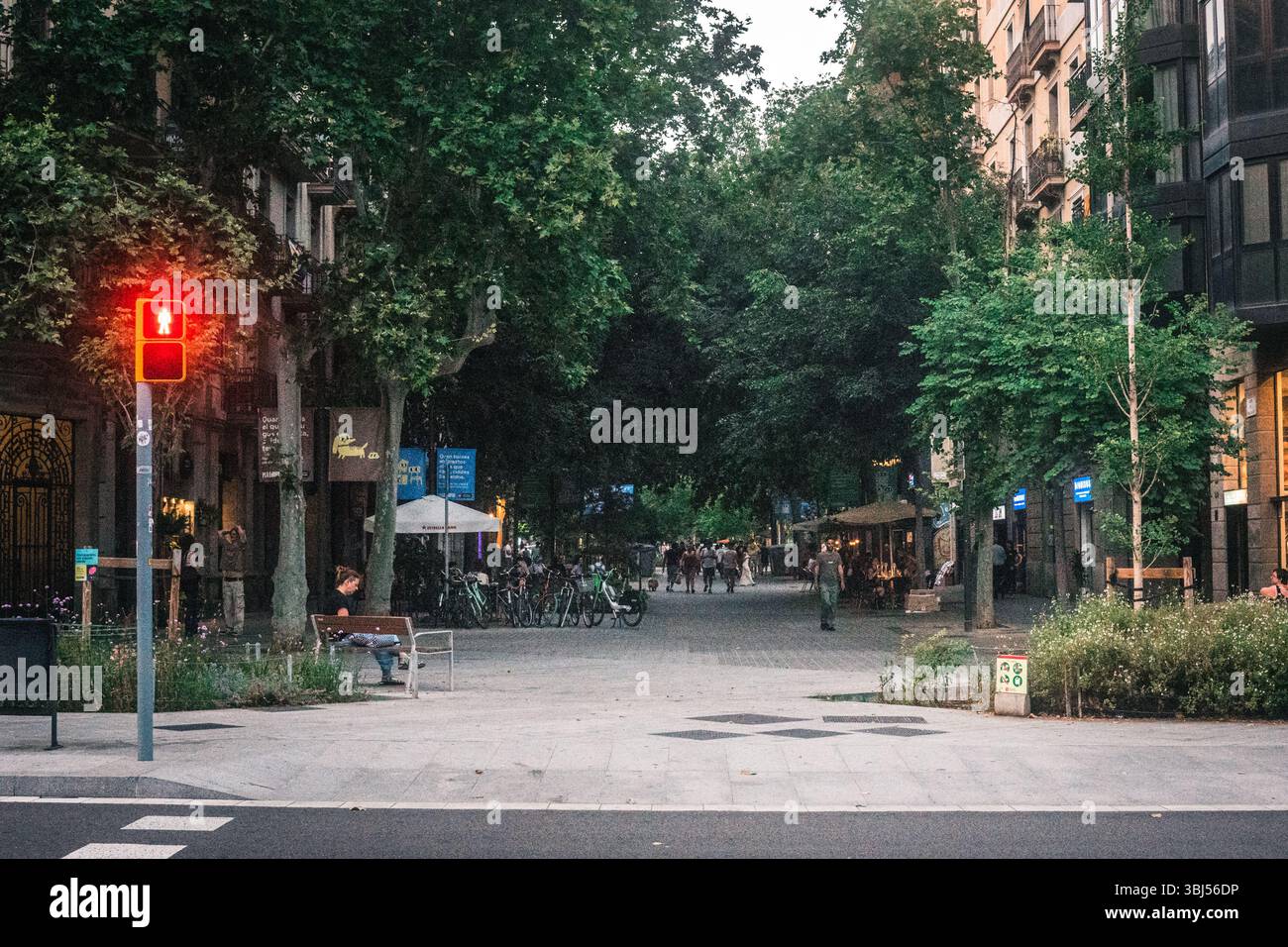 Barcelona Sommerstraßen Stockfoto