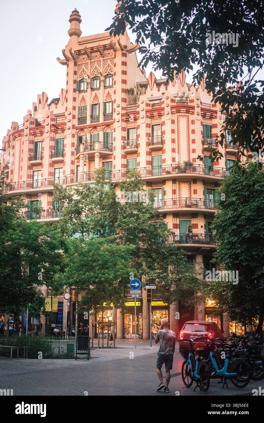 Barcelona Sommerstraßen Stockfoto