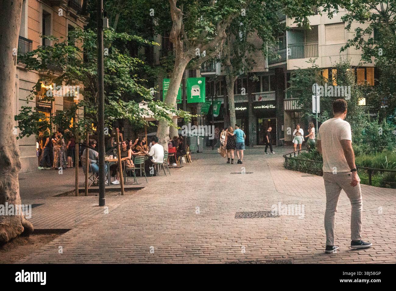 Barcelona Sommerstraßen Stockfoto