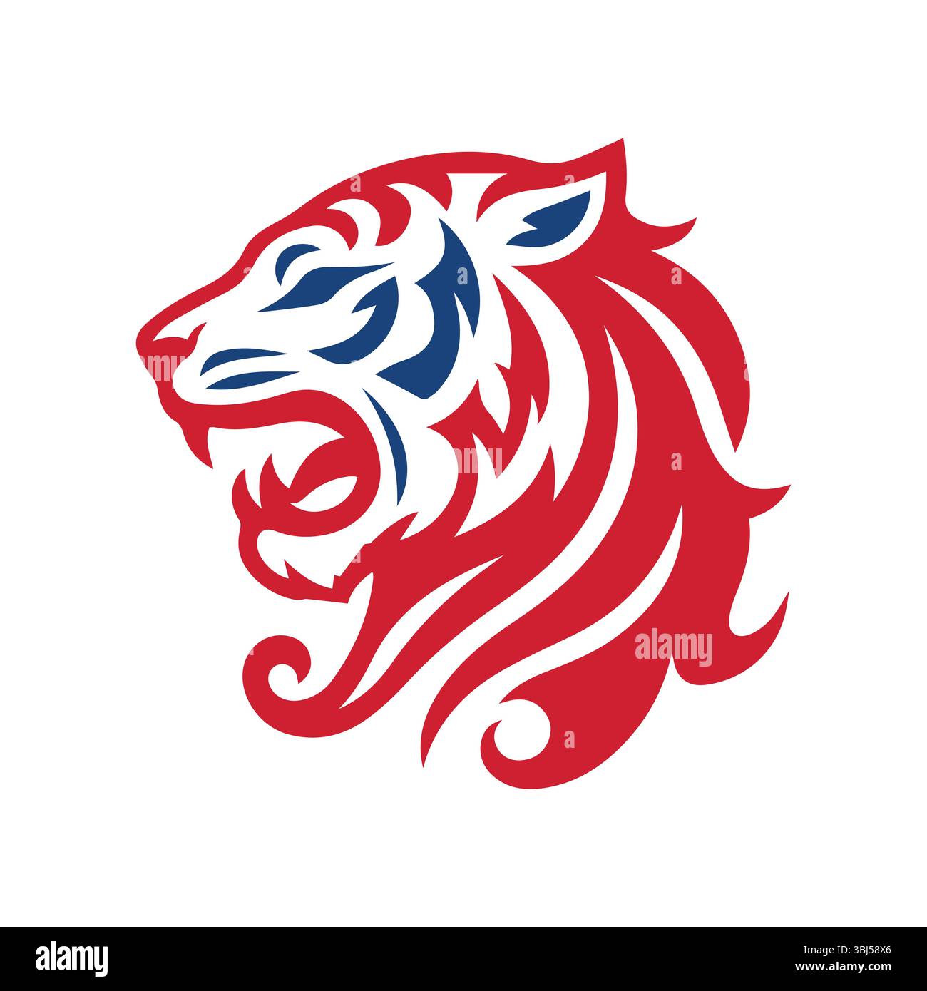 Roaring Tiger Logo Design Vektor Illustration Stock Vektor