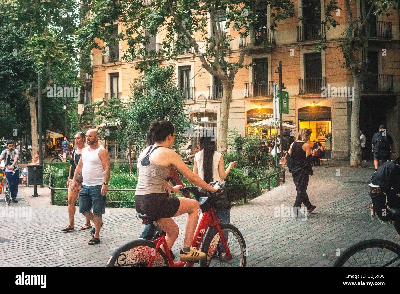 Barcelona Sommerstraßen Stockfoto