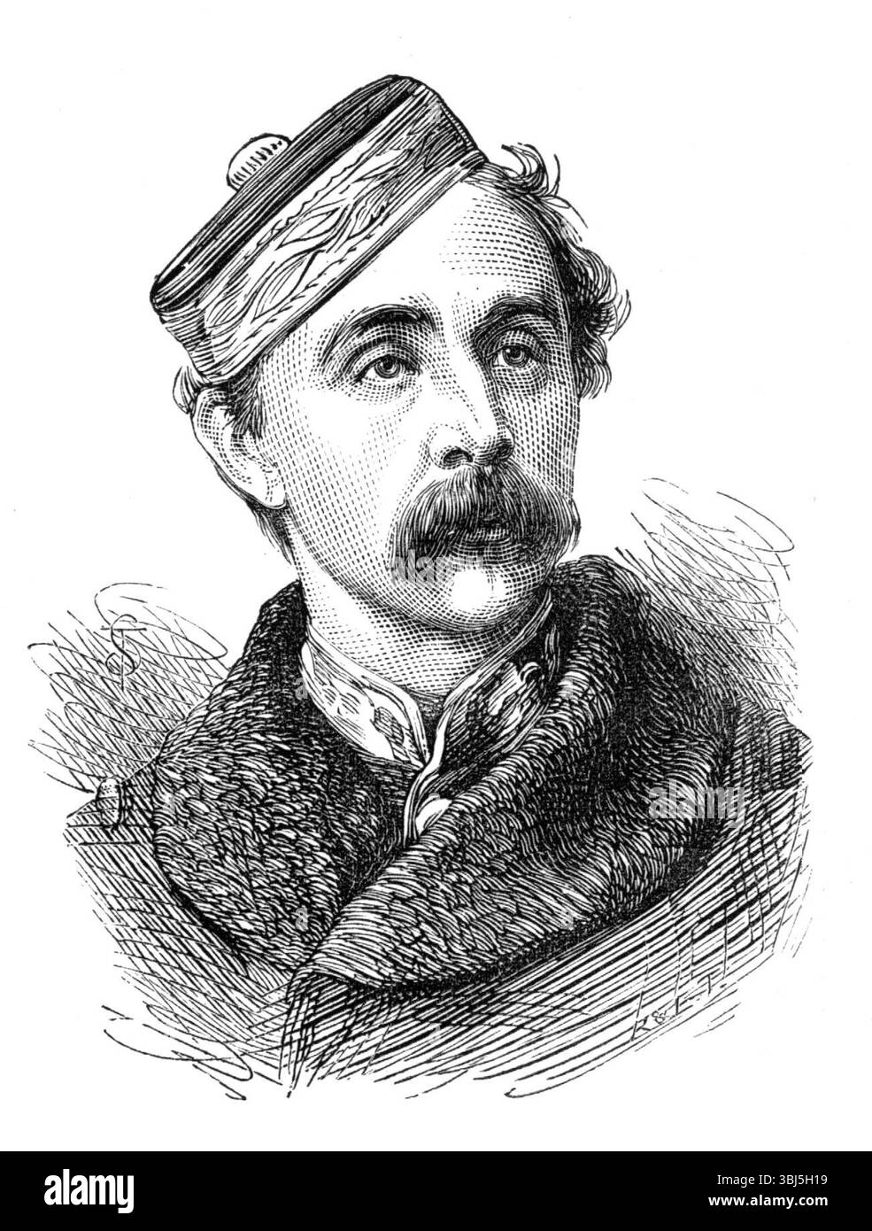 Der verstorbene Captain Herbert W. Thompson, 2. Dragoon Guards der Königin, 1874. Gravur aus einem Foto von Elliott und Fry. "Unter den Offizieren unserer Armee, deren Leben im späten Krieg an der Goldküste dem öffentlichen Dienst geopfert wurde, wird der Name von Captain Herbert W. Thompson in Erinnerung rufen. Dieser Gentleman hatte kürzlich einen auftrag in der 2. Dragoon Guards (Queen's Bays), das Datum seiner Kapitänschaft war Juli 1867. Er meldete sich freiwillig für den Dienst im Ashantee-Krieg und erhielt die Ernennung zum Generalinspektor der Armed Native Police, der aktiv in der tätig war Stockfoto