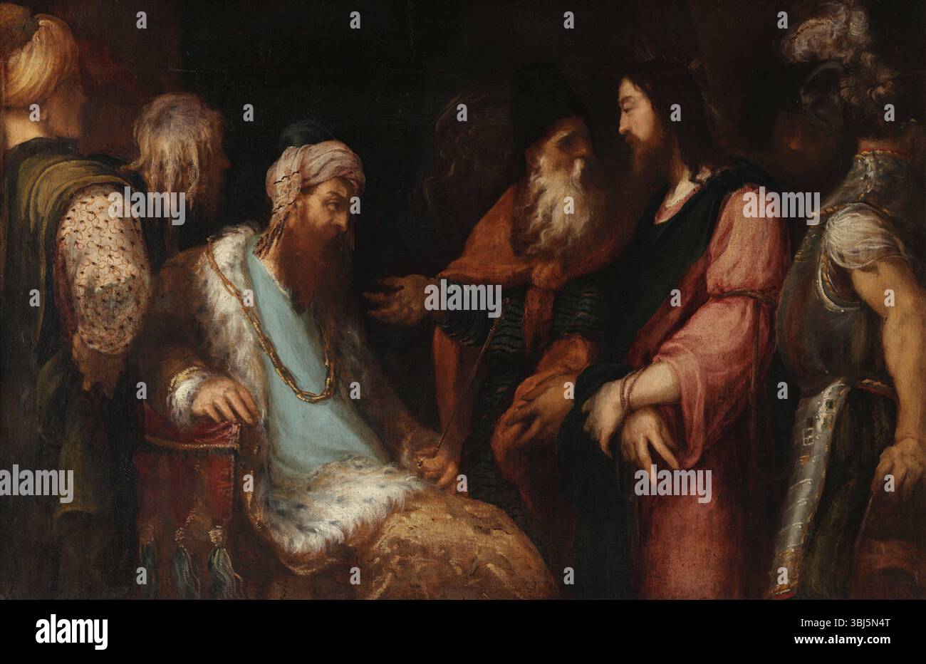 Jesus am Hof des Herodes, 1558-1562. Gefunden in der Sammlung des Museo di Capodimonte, Neapel. Stockfoto