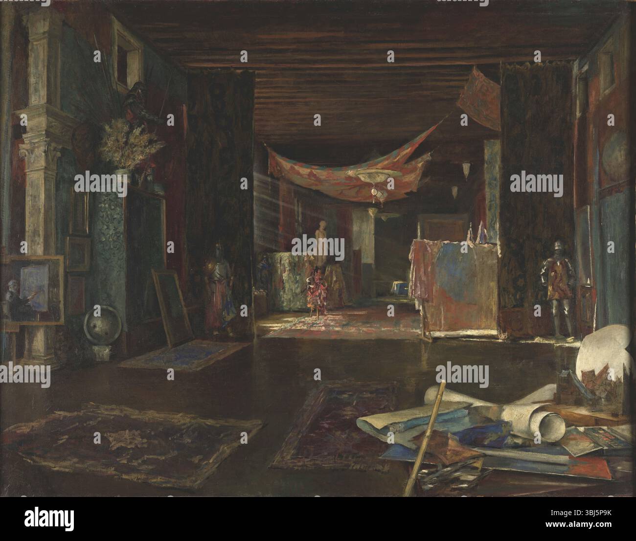 Atelier des Künstlers im Palazzo Pesaro degli Orfei. Gefunden in der Sammlung des Palazzo Fortuny, Musei Civici di Venezia. Stockfoto