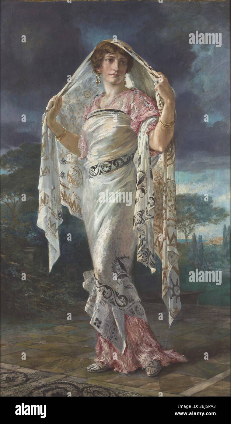 Henriette verkleidet als Pompeji, 1935. Gefunden in der Sammlung des Palazzo Fortuny, Musei Civici di Venezia. Stockfoto