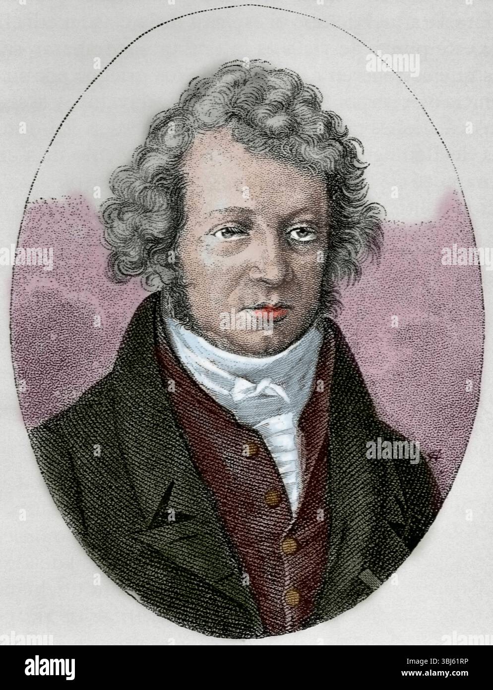 Der deutsche Schriftsteller Johann Wolfgang von Goetheg&#xf6;The, (19. Jahrhundert). Die Gespräche und verschiedenen gemeinsamen Unternehmungen Johann Wolfgang von Goetheg&#xf6;The (1749–1832) mit anderen deutschen Philosophen und Schriftstellern werden gemeinsam als Weimarer Klassizismus bezeichnet. (Farbiger Schwarzweiß-Druck). Stockfoto
