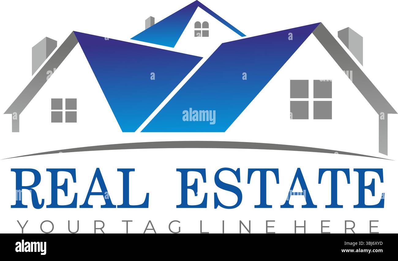 Immobilienvektor-Logo-Design, Immobilienlogo, Gebäude-Logo-Design, Immobilien-Logo, Home-Logo-Zeichen, Logo des Hauses Stock Vektor