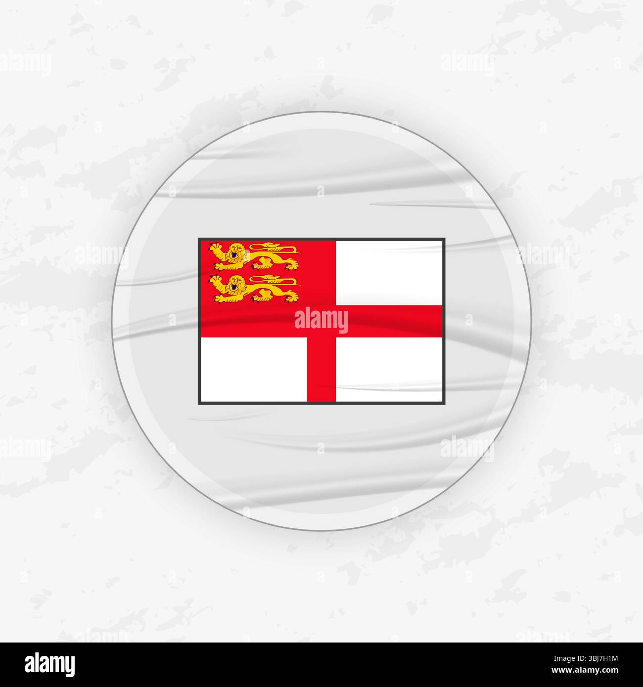 Sarkese-Flagge im kreisförmigen Emblem-Design, abstrakte Illustration des runden Aufklebers. Diese hochwertige Vektorgrafik ist perfekt für den Einsatz in patriotischem Design Stock Vektor