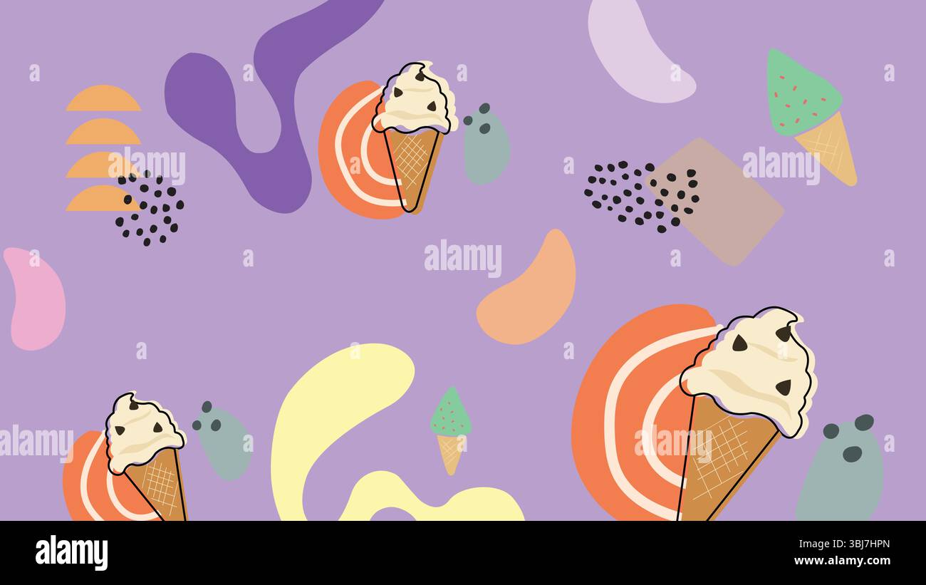 Happy Ice Cream Kegel Hintergrund Stock Vektor