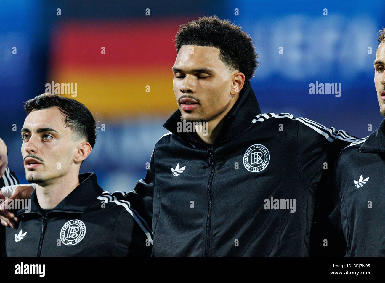 Nnamdi Collins beim Spiel der UEFA Euro U-21 2025 zwischen den Nationalmannschaften Deutschland und Slowenien (Maciej Rogowski) Stockfoto