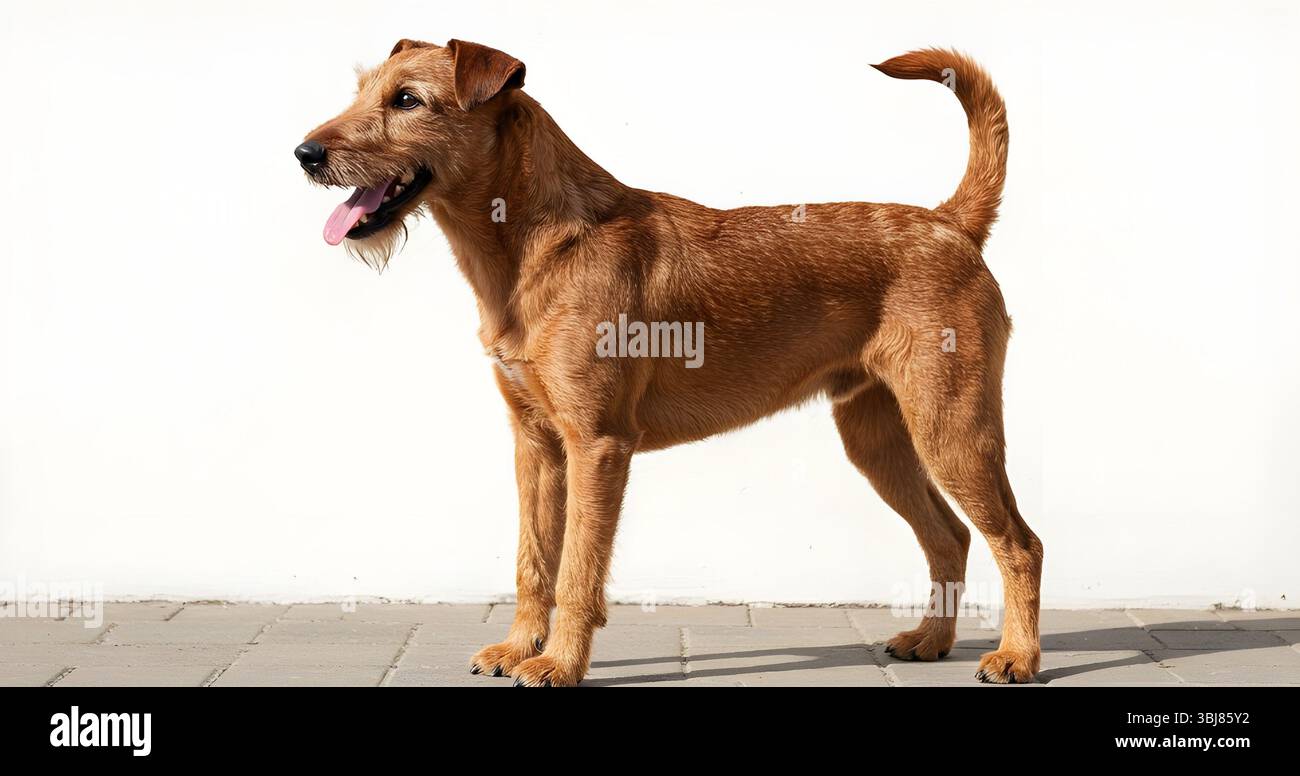 Temperamentvoller Irish Terrier: Mutiger, loyaler und verspielter Begleiter. Stockfoto