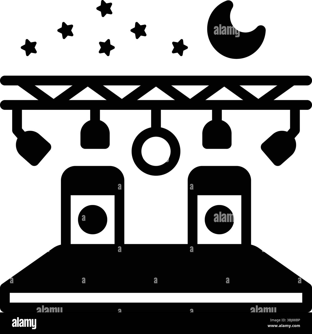 Symbol für Nachtshow, Nachtclub Stock Vektor