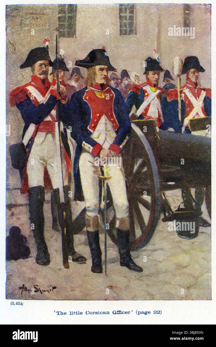 Napoleon Bonaparte (1769–1821) als „kleiner korsischer Offizier“, Illustration von 1934 Stockfoto