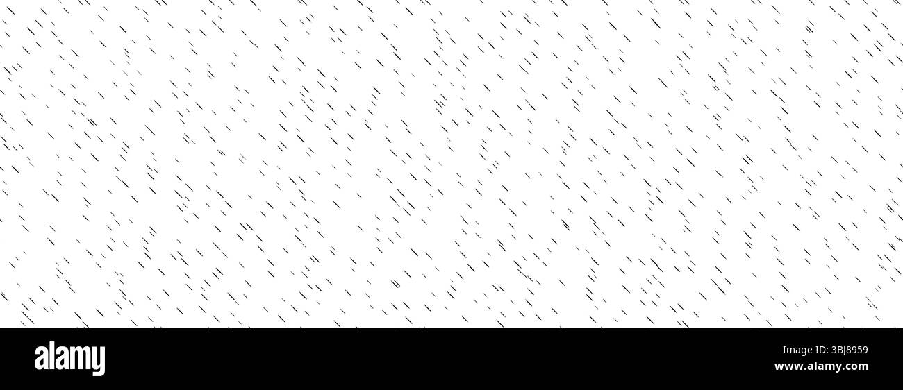 Kleine schwarze Kratzer sorgen für eine nahtlose Textur. Verstreute kleine Linien im Hintergrund. Wiederholtes Muster für kleine Schnitte. Zufällige melierte Kornüberlagerung schleifen. Gespritzte Flecken und streuseln sich wiederholende Hintergrundbilder. Vektor Stock Vektor