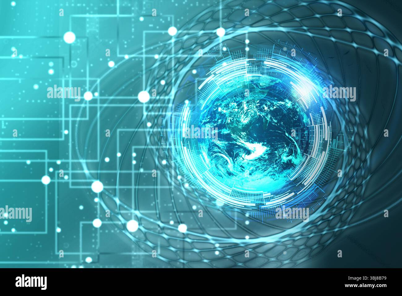 Konzept für globale Vernetzung und Vernetzung Stockfoto