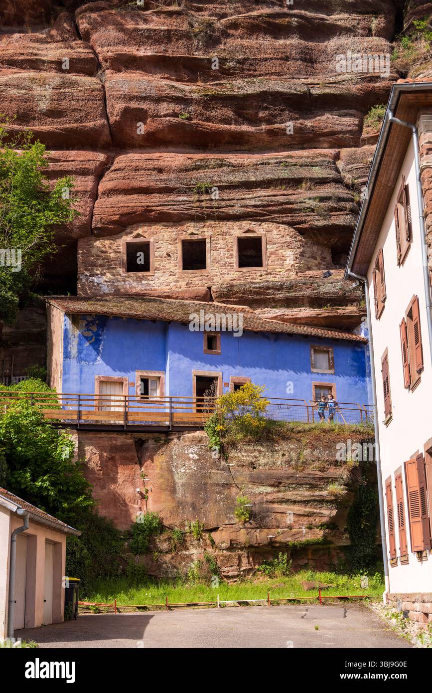 Les maisons troglodytes de Graufthal, Elsass, Unterrhein Stockfoto