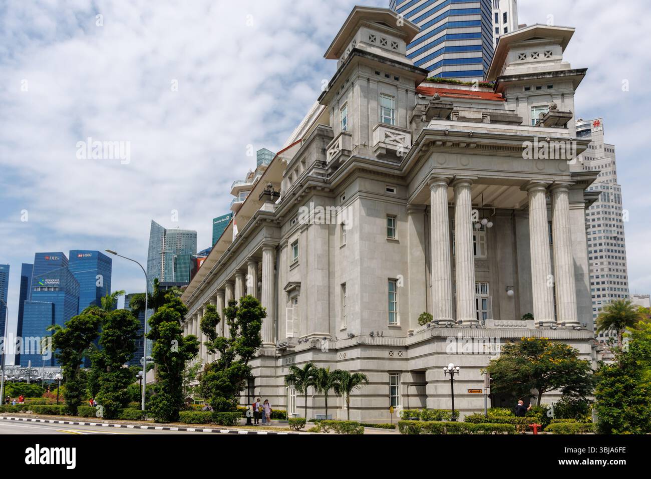 Das Fullerton Hotel, ein 5-Sterne-Hotel in Singapur Stockfoto