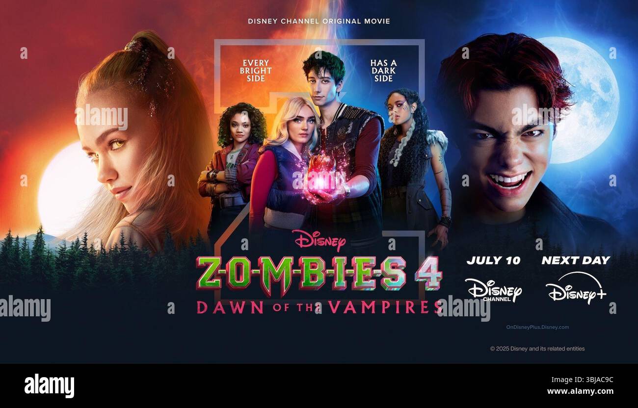 Zombies 4-Poster Malachi Barton & Freya Skye Stockfoto