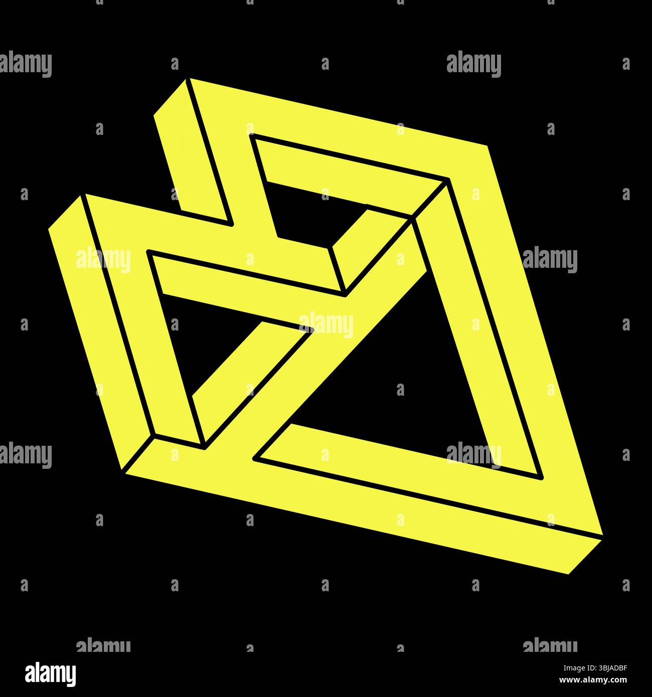 Optische Täuschungsformen. Heilige Geometrie. Escher-STYLE. Optisches Kunstobjekt. Unmögliche Figur. Stock Vektor