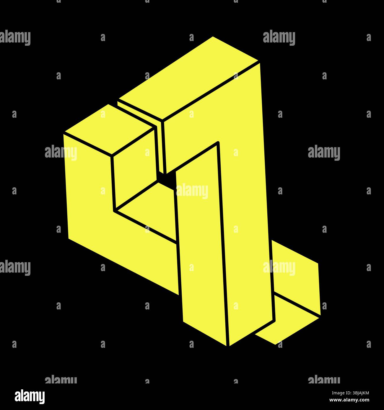 Optische Täuschungsformen. Optische Kunstobjekte. Unmögliche Zahlen. Heilige Geometrie. Escher-STYLE. Stock Vektor