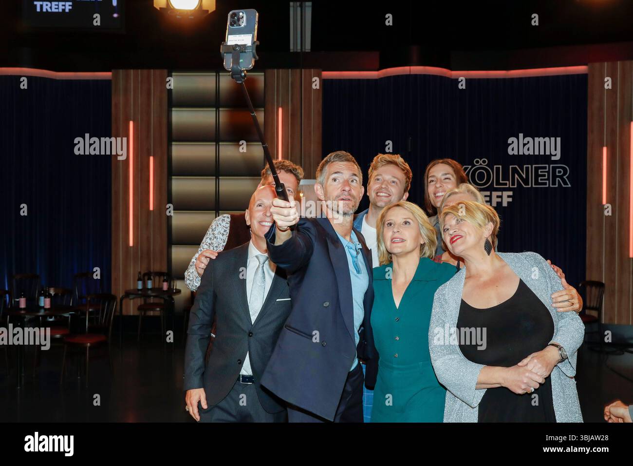 Thorsten Schorn, Michael Begasse, Micky Beisenherz, Marc Weide, Susan Link, Andrea Petkovic, Jutta Speidel bei der Aufzeichnung der WDR-Talkshow 'Köl Stockfoto