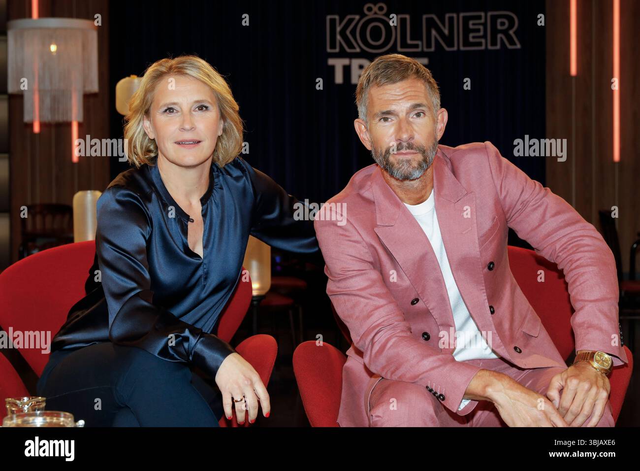 Susan Link und Micky Beisenherz bei der Aufzeichnung der WDR-Talkshow 'Kölner Treff' im WDR Studio BS 3. Köln, 13.09.2024 Stockfoto