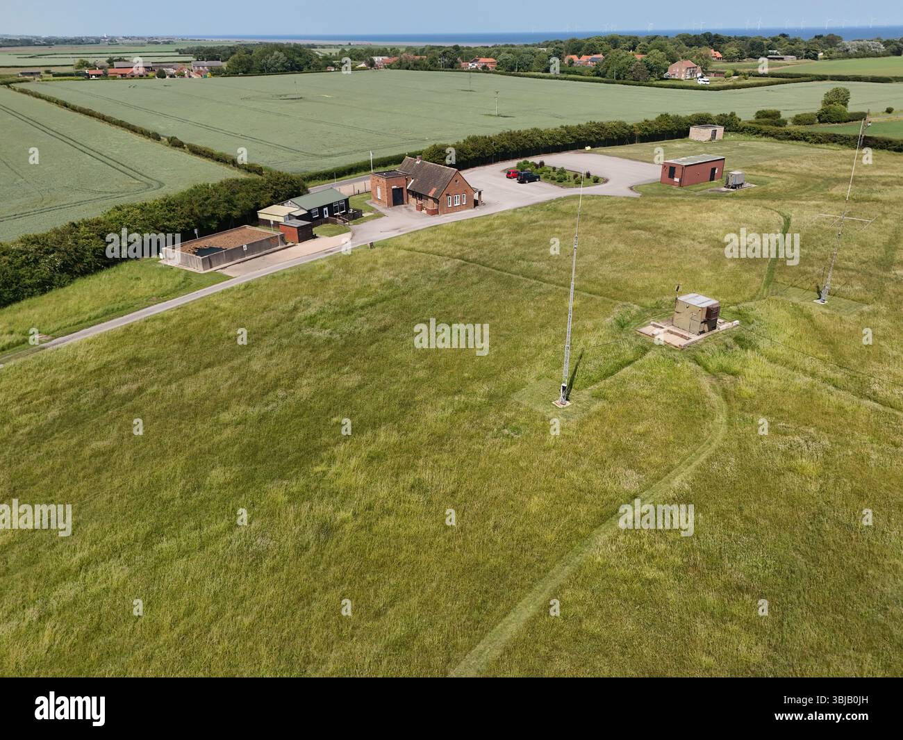 Luftaufnahme der RAF Holmpton, einer ehemaligen Atombunker-Frühwarnstation der Royal Air Force aus dem Kalten Krieg Stockfoto