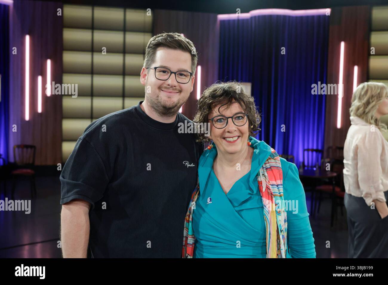 Chris Tall und Judith Grümmer bei der Aufzeichnung der WDR-Talkshow 'Kölner Treff' im WDR Studio BS 3. Köln, 28.05.2025 Stockfoto