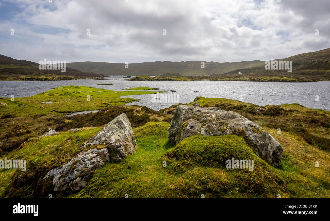 Der Toftavatn-See in Runavik auf den Färreinseln am 3. Juni 2025 Stockfoto