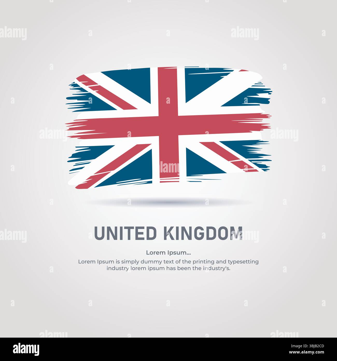 United Kingdom Flag-American Flag- Pinselstrich Vektor – Grunge Style Union Jack mit editierbarem Text Stock Vektor