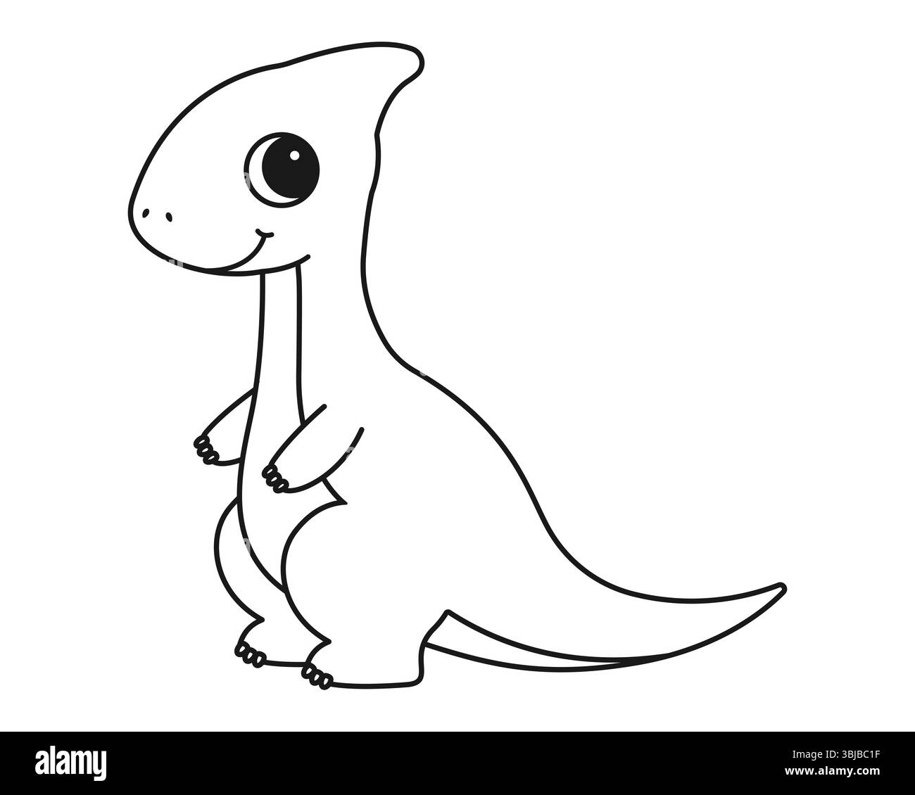 Ausmalseite mit einem Bild eines süßen Dinosauriers. Malbuch für Kinder und Erwachsene. Stock Vektor