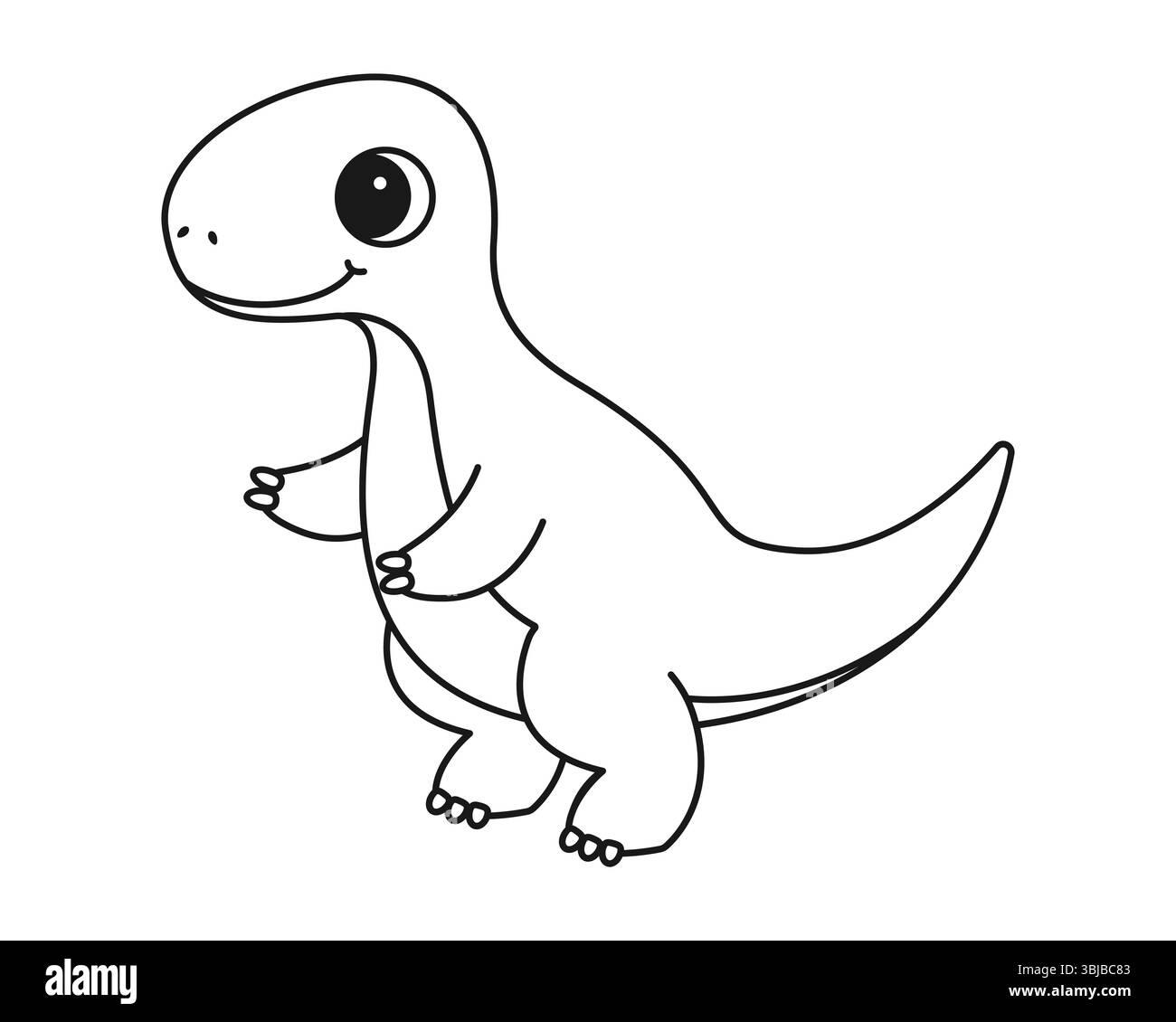 Ausmalseite mit einem Bild eines süßen Dinosauriers. Malbuch für Kinder und Erwachsene. Stock Vektor