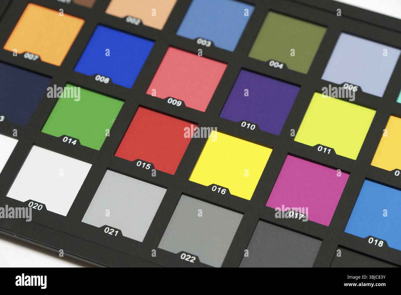 ColorChecker Farbwiedergabendiagramm für Fotos und Videos Stockfoto