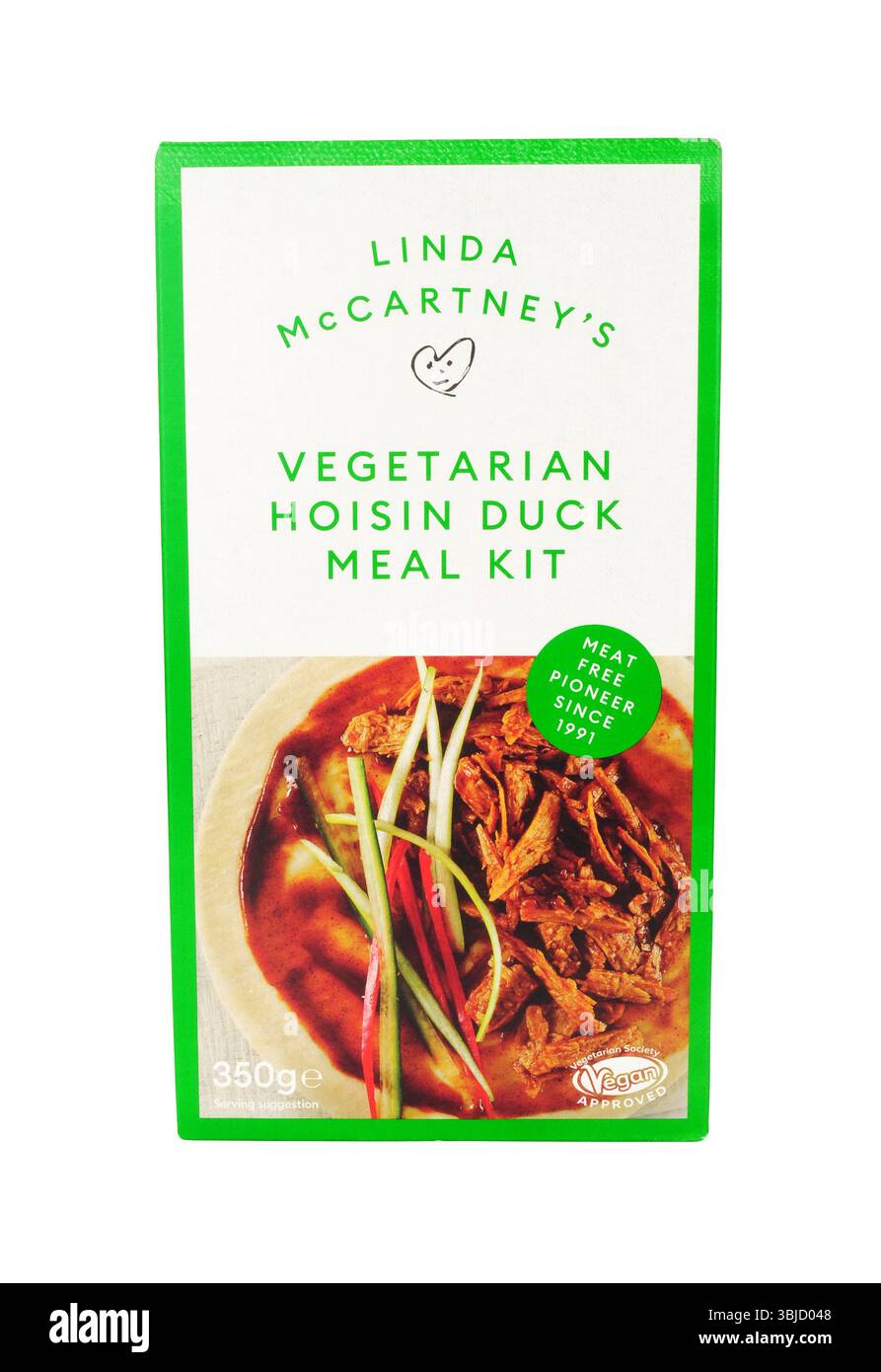 Linda McCartneys vegetarisches Hoisin-Entenmahlset auf Pflanzenbasis Stockfoto