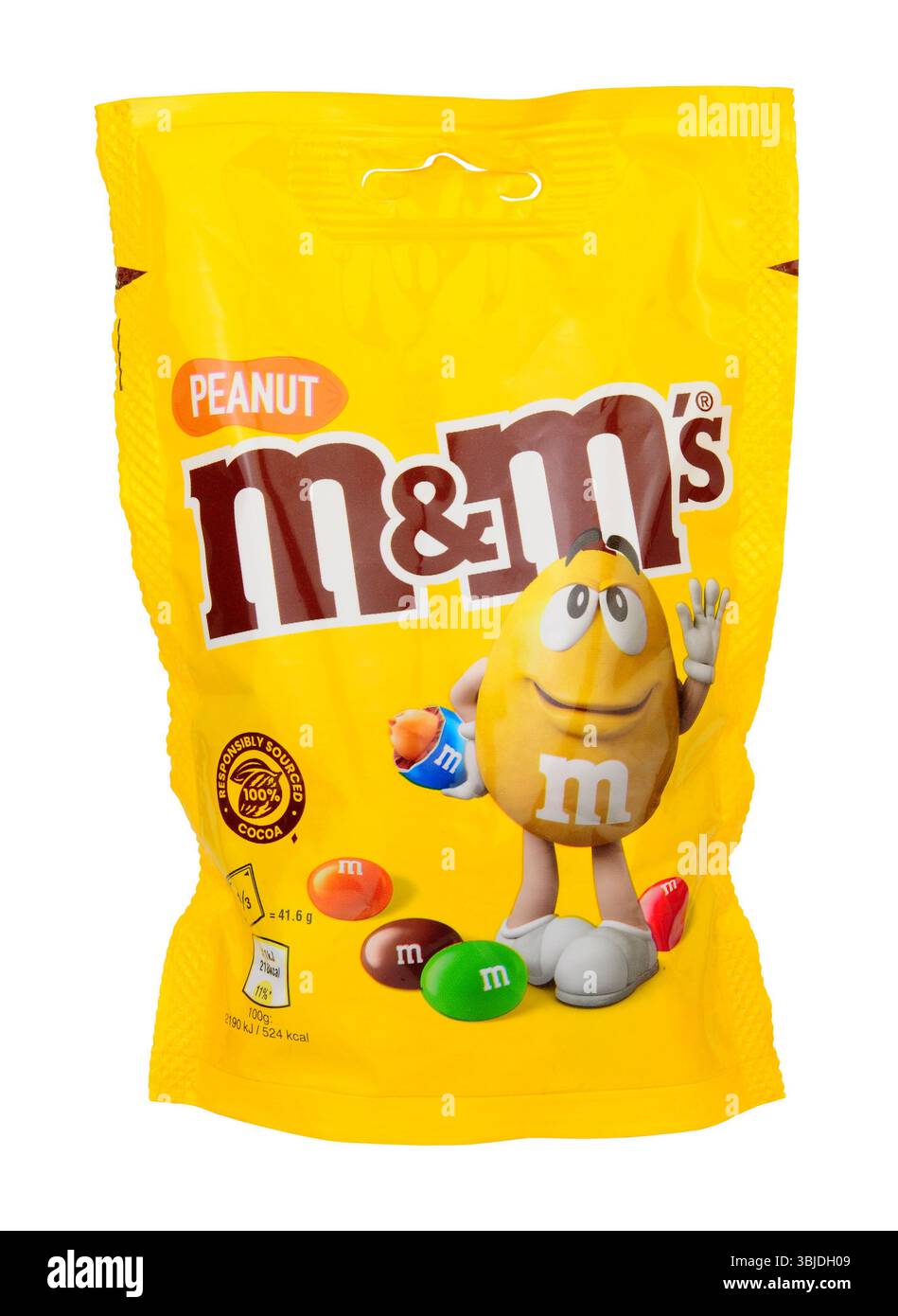 Erdnüsse M und M's Milchschokolade in einer Zuckerschale in einem Beutel von 125 g Stockfoto