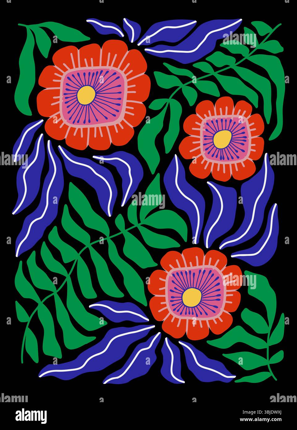 Abstrakte Illustration im Matisse-Stil Stock Vektor