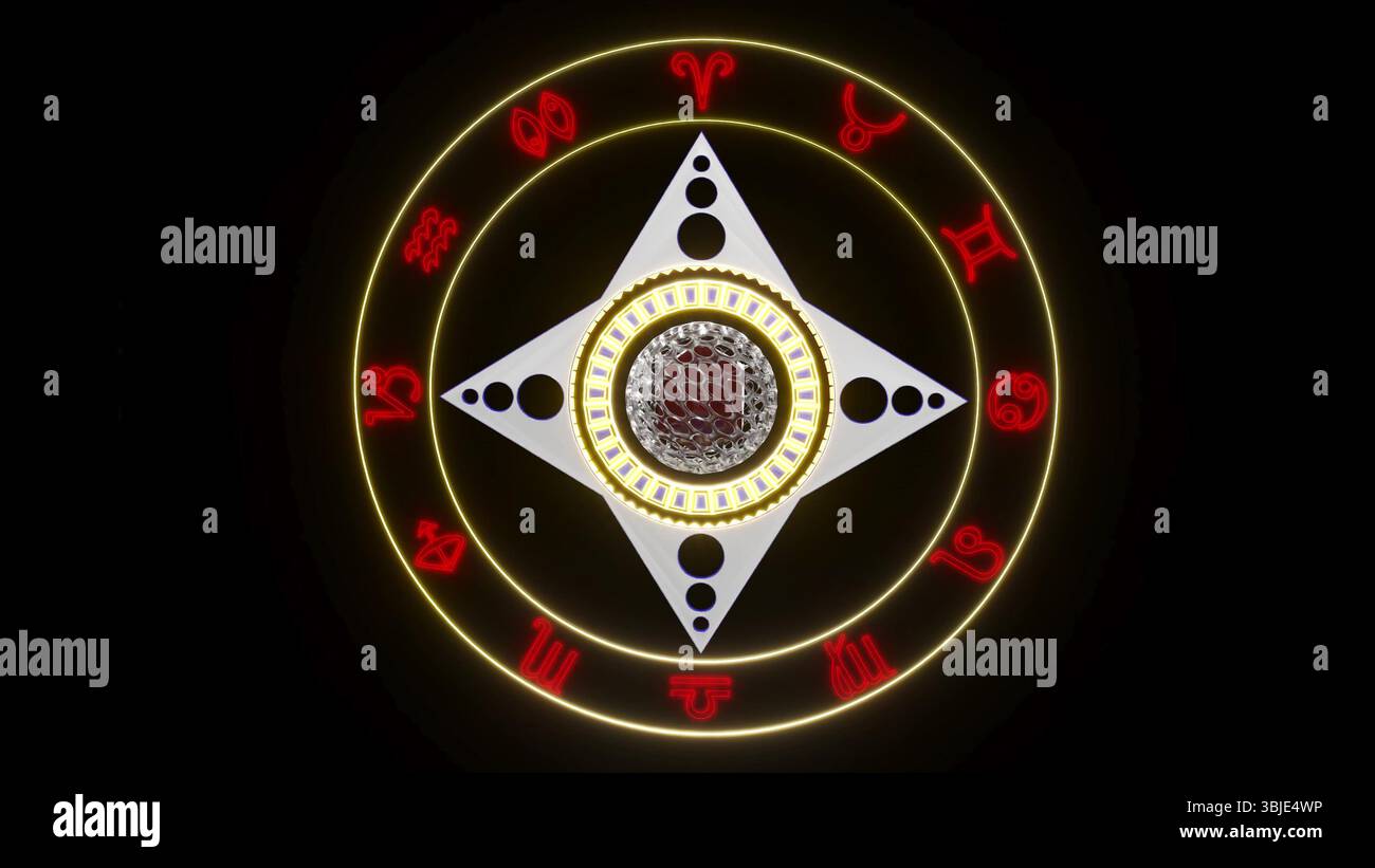 Astrologie magisches Zeichen 3D-Rendering Stockfoto