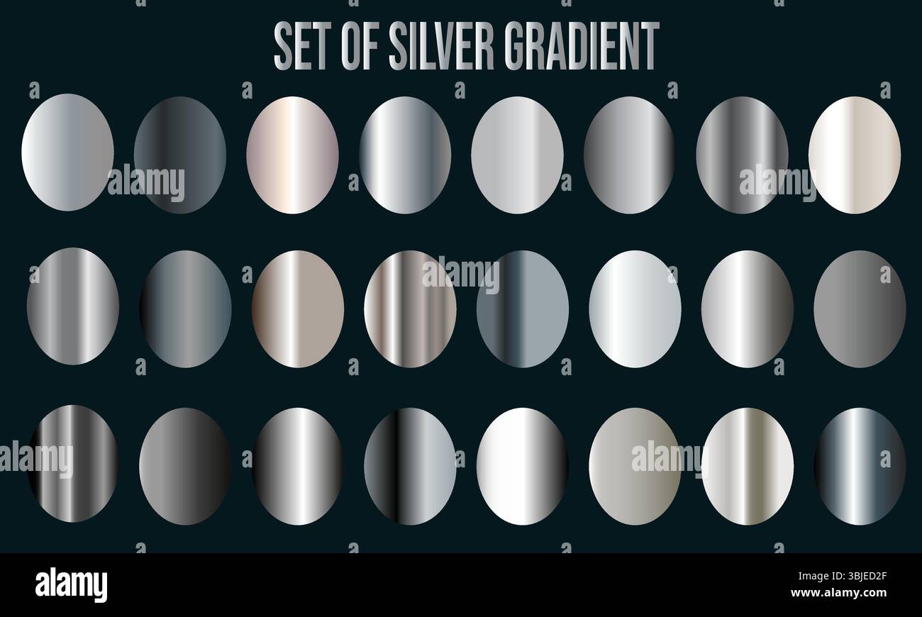 Elegante Silver Gradient Collection für kreative Projekte Stock Vektor