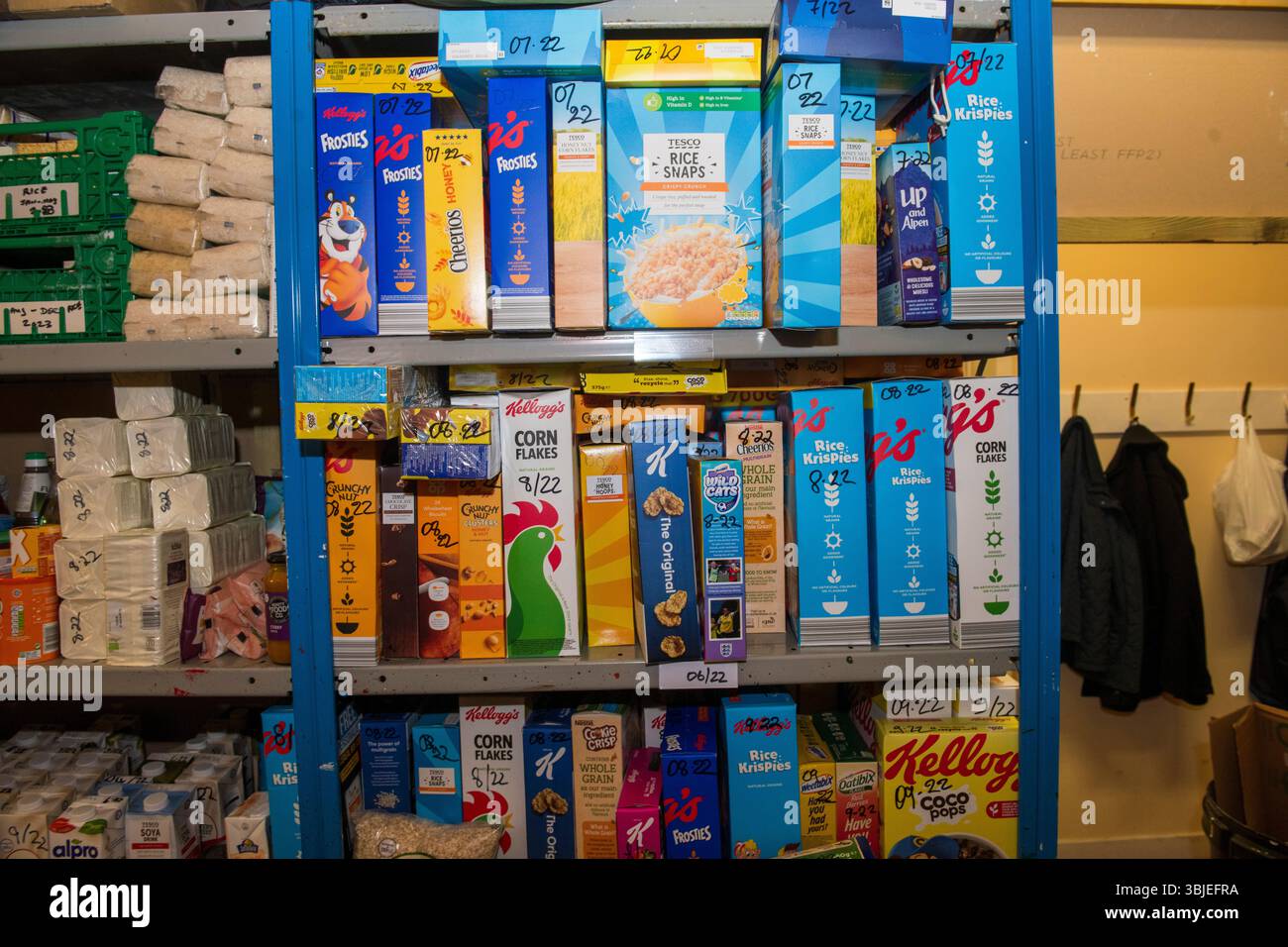 Die Shetland Food Bank unterstützt die lokale Bevölkerung mit lebenswichtigen Nahrungsmitteln und hilft Familien in Not auf den Shetlandinseln. Stockfoto