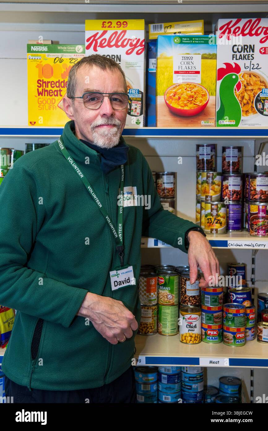 Die Shetland Food Bank unterstützt die lokale Bevölkerung mit lebenswichtigen Nahrungsmitteln und hilft Familien in Not auf den Shetlandinseln. Stockfoto