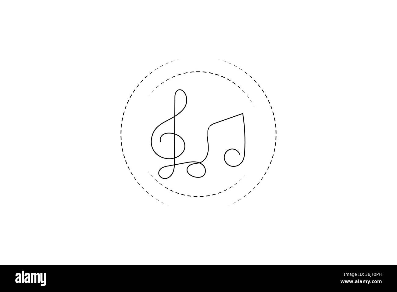 Einzeilige Zeichnung von Notennotizen und Mikrofon, minimalistisches Vektor-Illustrationsdesign Stock Vektor