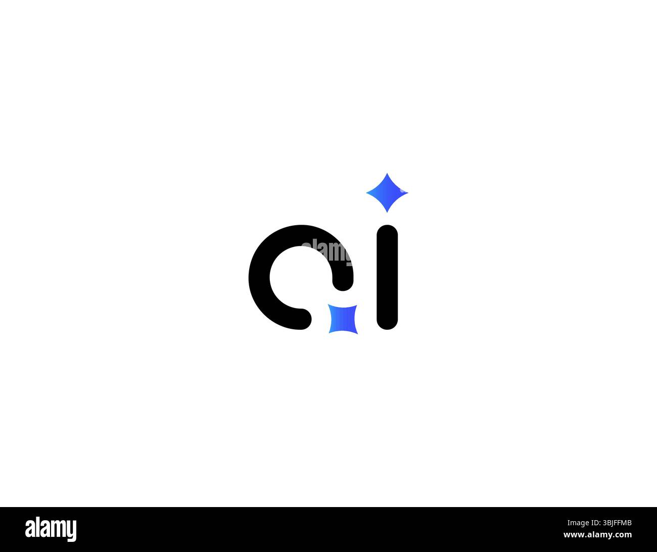 KI-Chatbot-Emblem mit Spark-Symbol, modernes minimales Design für Smart Assistant, Automatisierungssystem, digitale Kommunikation, neuronales Netzwerk, IT-Support Stock Vektor