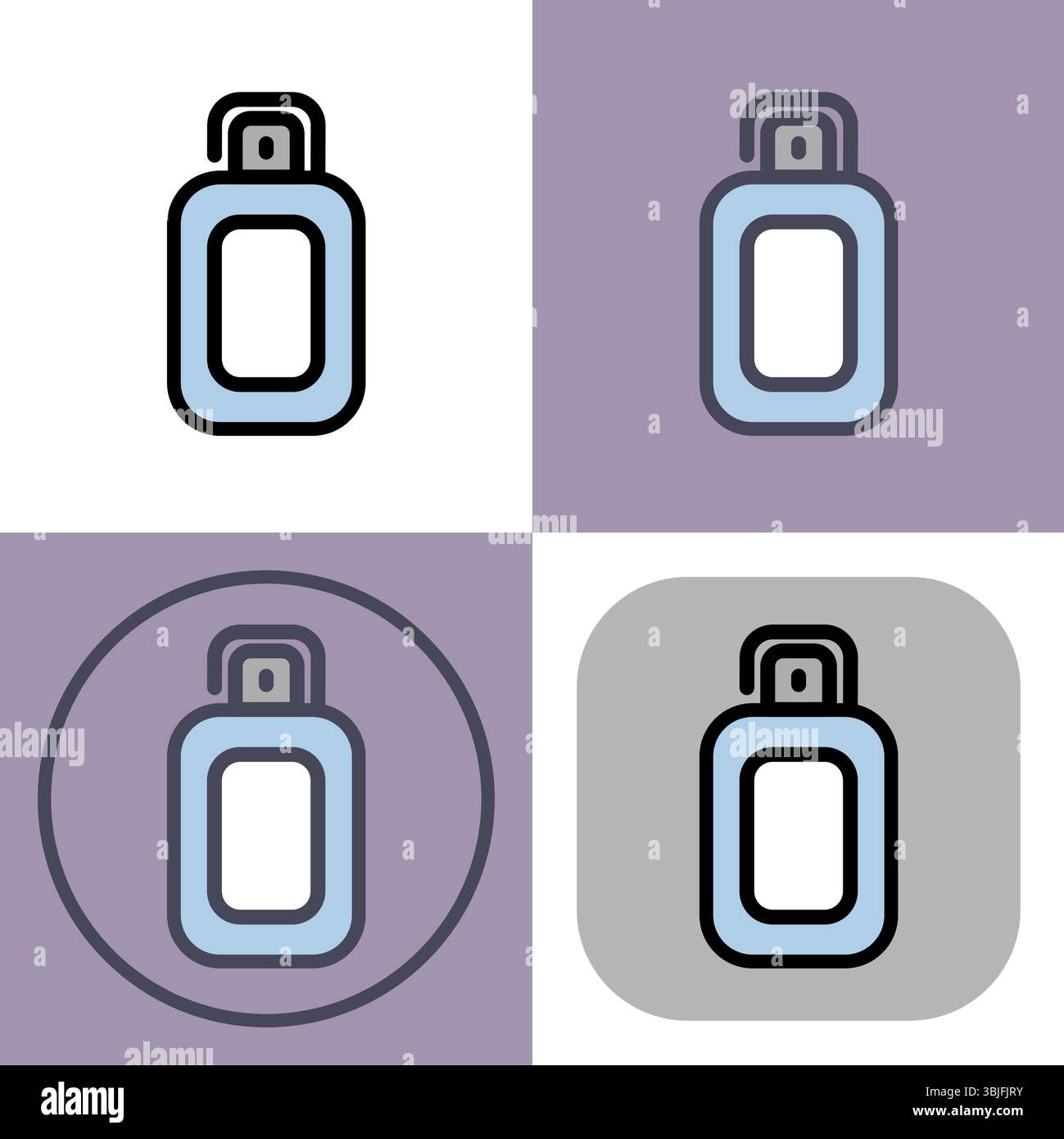 Symbol für Gelspray - Gelspray zur Vermeidung von Sonnenverbrennungen Vektorillustration. Stock Vektor