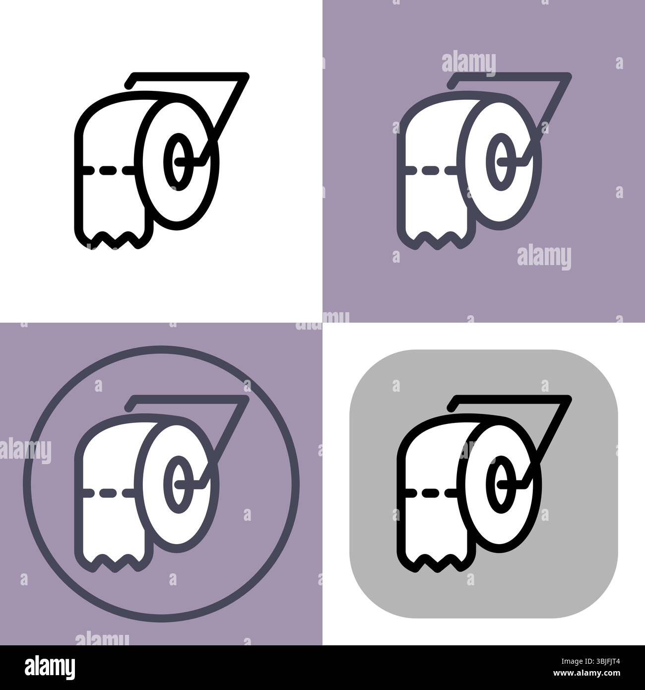 Toilettenpapiersymbol - Toilettenpapier für die menschliche Hygienebehandlung Vektor-Illustration. Stock Vektor