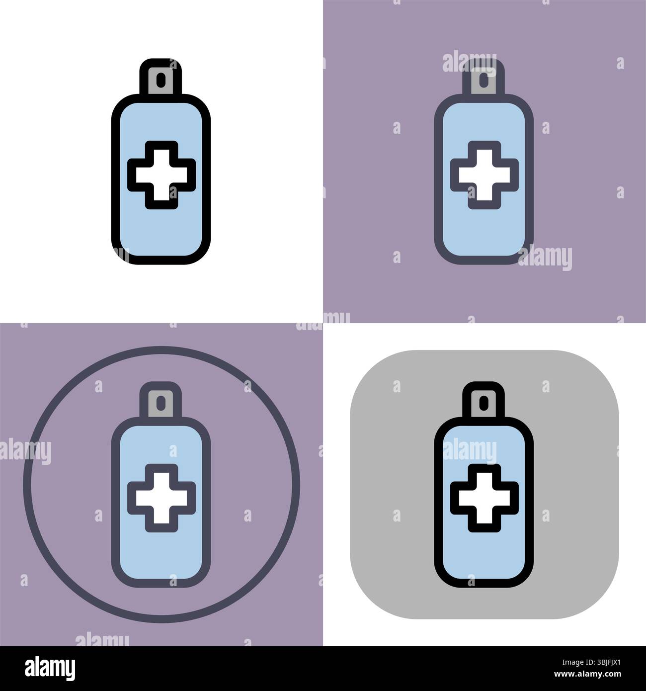 Symbol Desinfektion - erste-Hilfe-Desinfektionsspray Vektor-Illustration. Stock Vektor