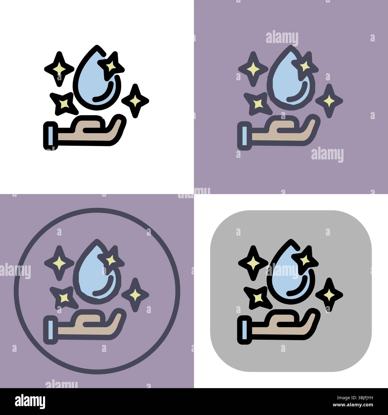 Symbol Hände waschen – Vektor-Illustration waschen Hände reinigen. Stock Vektor