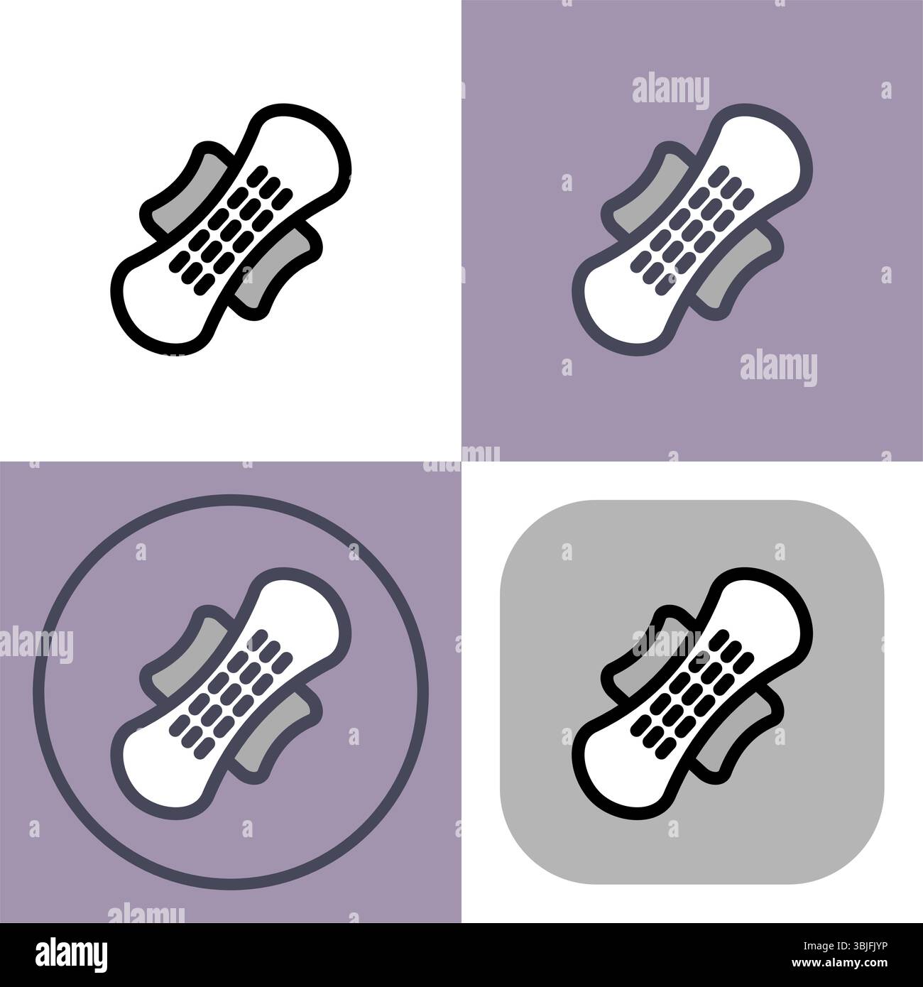 Sanitärserviette Symbol - Sanitärserviette für menschliche Hygiene Behandlung Vektor Illustration. Stock Vektor